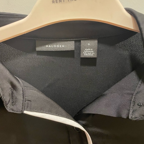 Halogen Black Blouse with White Trim - Picture 2 of 3